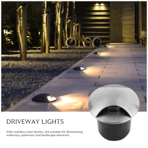 1.2W IP67 Round Polished 316 Stainless Steel Pathway LED Recessed Underground Light One Side Inground Light