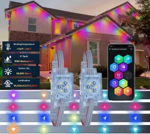 1.44W 48V 30MM IP68 Outdoor Waterproof UCS2904 RGBW Permanent Holiday Christmas Light with Track