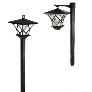 1.5m LED Solar Lights Outdoor Waterproof Solar Powered Lantern Lamp Post Yard Pathway Solar Garden Lights