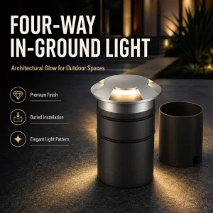 10 12W Four Way Recessed LED Inground Light 304 Stainless Steel IP68 IK08 Landscape Garden Outdoor Deck Pool Underground 5 Year