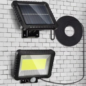 100 Led COB Human Body Induction Outdoor Solar Panel Power Courtyard Split Security Home House Motion Sensor PIR Wall Light