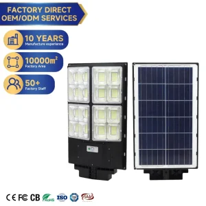 1000W 3000W Outdoor Solar LED Street Light Waterproof Rechargeable for Square