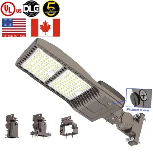 100W 300W LED Parking Lot Shoebox Street Light IP65 Pole Lighting Fixture Luminaire for Roadway Sites AC Power Supply