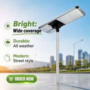 100W-300W Split Solar Street Light with Aluminum Housing, LiFePO4 Battery, Remote Control, IP65 Waterproof Outdoor Road and Garden Lighting