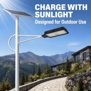 100W IP65 Waterproof LED Solar Street Light App Control Aluminum Construction Dusk-to-Dawn Security for Commercial Residential