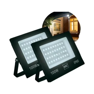 100W LED Slim Holofote IP66 Waterproof Aluminum Lamp Body Bivolt Flood Lights Landscape Outdoor Lighting CE