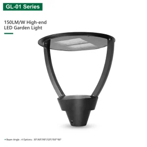 100W Post Top Light LED Outdoor Garden Lights Waterproof Die-casting Aluminum Circular Area Pole Light