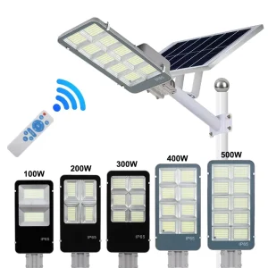 100w 200w 300w Remote Control Motion Sensor Outdoor Led Lights IP65 Waterproof Automatic Led Led Street Light Solar for Outdoor