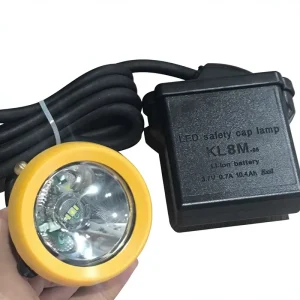 10400mAh KL8M Corded Underground Helm Ultra Safe and Portable LED Cap Lamps for Industrial Mining Use