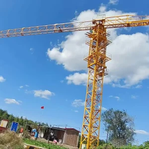 10T 70m Boom Construction Flattop Topless Tower Crane Motor Gearbox Manufacturer Camera Brake Anti-Collision Resistance Box