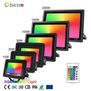 10W 20W 30W 50W LED Flood Light Outdoor IP66 Waterproof CE EMC LVD CB Certified RGB Warehouse 70lm/w Aluminum
