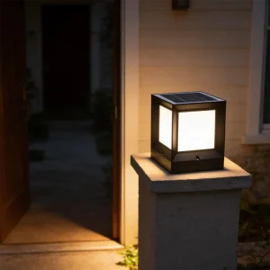 10W IP65 Solar LED Pillar Light Waterproof for Landscape Door Post and Wall Mount with ABS PC Body Battery Included