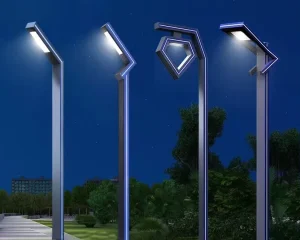 10W LED Garden Light Stem China Manufactured Solar Powered Aluminum Alloy Lamp Body AC Power Supply IP65 Rating