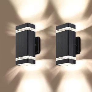 10W Waterproof IP65 Aluminum Cube LED Wall Sconce with Changeable GU10 Bulb Color for Garden and Outdoor Lighting
