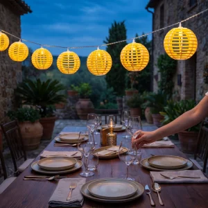 10led Rattan Lantern Battery Powered Indoor Outdoor Use Garden Decoration String Light