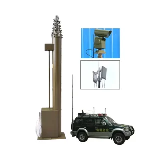 11m High Strength Flashlight Integrated Lifting Pole 2.4m Closed Height for Camping Lighting System Field Activities