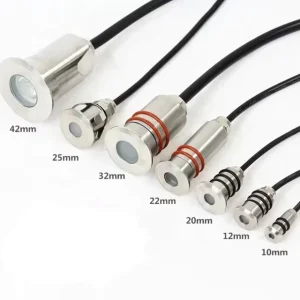 12 24V LED Mini Stainless Steel IP68 CE Certified 30° Beam Angle Underground Recessed Mount 0.3W Modern