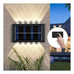 12 Hour up Down Solar Wall Light10 LED Bi Directional Waterproof Outdoor Staircase Pathway Courtyard Garden Decoration Lamp