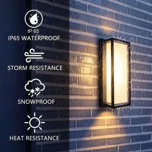 12-Inch 5CCT Modern Outdoor Lantern Wall Sconce IP65 ETL Anti-UV PC