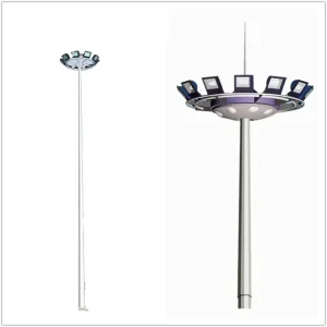12 Sides Hot Rolled Galvanized High Mast Light Pole 25m Floodlight Mast Tower Mast