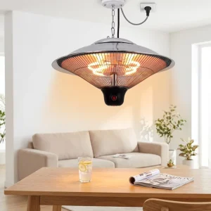 1200W/1500W Mushroom-Shaped Suspended Infrared Ceiling-Mount Electric Heater for Garden Gazebo