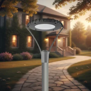 120W IP66 AC Aluminum LED Round Hollow Outdoor Lawn Garden Landscape Street Lamp with Remote Motion Control