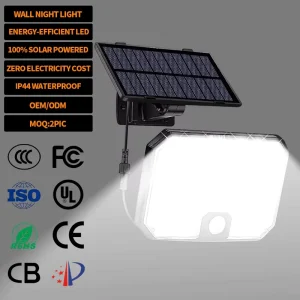124LED IP65 Waterproof Cambered ABS Plastic 1800mAh Outdoor Road Motion Sensor 3 Bright Modes Solar Garden Light