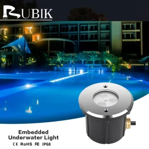 12V 9W LED Colorful Embedded Underground Pool Light 316 Stainless Steel IP68 Waterproof 50000 Hours Lifespan
