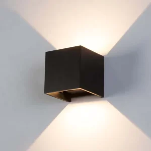 12W 110V Adjustable Up and Down LED COB Wall Light, IP65 Outdoor Cube Lamp for Aisles, Corridors, and Exteriors