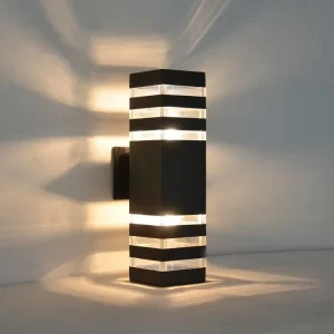 12W 12V Aluminum Double-Head LED Spotlight Wall Lamp, Square, for Corridor, Balcony, Courtyard, and Exterior Use