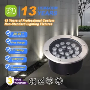 12W 15W 18W LED Underground Parking Light Buried Lights IP67 Waterproof Aluminum for Landscape Outdoor Use Customizable ODM OEM