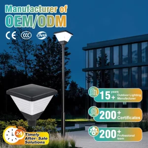 12W 20W LED Solar Pole Light Outdoor IP65 Waterproof Aluminum PC Sensor Control Pathway