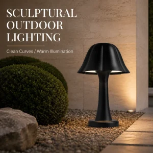 12W LED IP65 Water-Resistant Outdoor Post Top Lamp, 125mm Base, 6-Petal Design, Die-Cast Aluminum