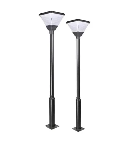 12W Solar Pillar Light Monocrystalline Aluminum IP65 Landscape Yard Light