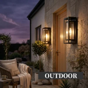 14in Outdoor Wall Lights Fixtures Black Exterior Lighting Fixture Waterproof Outdoor Wall Lantern Modern Front Porch Light 2 Pack