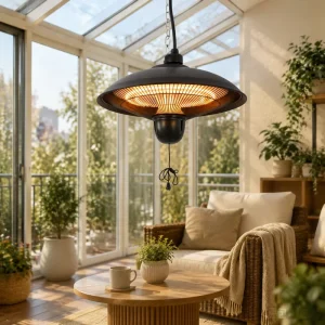 1500W Electric Ceiling-Mounted Infrared Heater with LED Light, Waterproof and Dustproof, Indoor/Outdoor