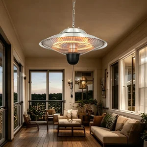 1500W Halogen Infrared Electric Heater with Lighting, Waterproof Overheat Protection, Indoor Outdoor Ceiling Mount