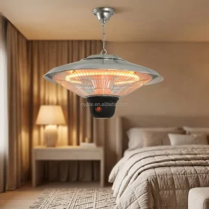 1500W Stainless Steel Hanging Infrared Patio Heater with Pull Cord, Ceiling-Mount