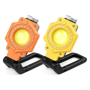 1500mAh 18650 RGB COB LED Rechargeable Work Light with 360° Rotating Magnetic Stand, Portable Inspection and Camping Lamp