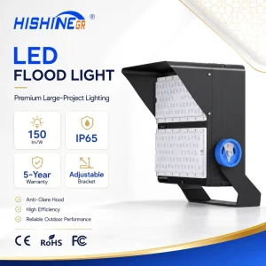 150W 250W Flood Light with Photocell Sensor for Yard and Parking Lot Dusk to Dawn Lighting