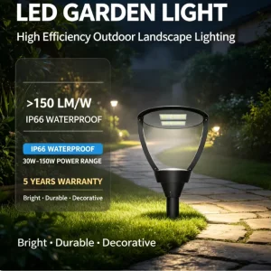 150lm/W Pure Aluminum LED Solar Post Lights Outdoor for Garden Road Yard