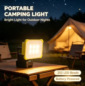 15W 1300LM 252 LEDs Rechargeable LED Light Built-in Lithium Battery Portable Outdoor Camping Emergency Hanging Lamp