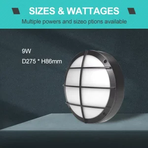 15W/20W/30W IP65 Waterproof Recycled Aluminum Alloy Round Dimmable LED Bulkhead Ceiling Light for Patio