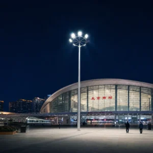15m 20m 25m 30m High Mast Lighting Tower Pole Manufactured Street Light Pole for Railway Station Freight Yard