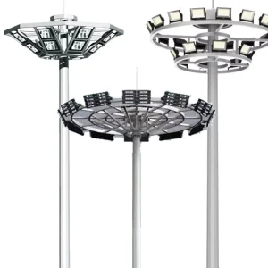 15m 30m Steel Telescopic High Mast Streetlight Poles for Parking Lots Industrial Areas 10 Year Warranty Resistant 160km h Wind