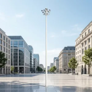 15m Galvanized Lifting-Type High Mast Light Pole for Stadiums, Airports, Plazas, and Ports