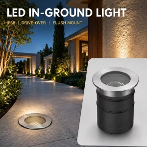 15w LED Underground Light IK08 Stainless Steel Waterproof Buried Lamp Outdoor Garden Square Round Landscape Path Inground Light