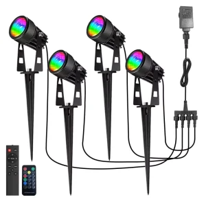 16 Color Changing Landscape Lights Waterproof Outdoor Spotlights Wall Tree Holiday Garden House RGB LED Landscape Lighting