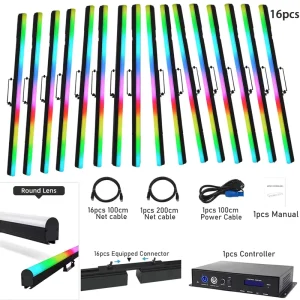 16*RGB 3in1 LED Pixel Tube DMX512 ArtNet Programmable Indoor Grade Spliceable Disco DJ Bar LED Pixel Tube for Night Club KTV