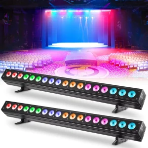 18-Piece 18W 6-in-1 RGBWA+UV Indoor LED Wall Washer